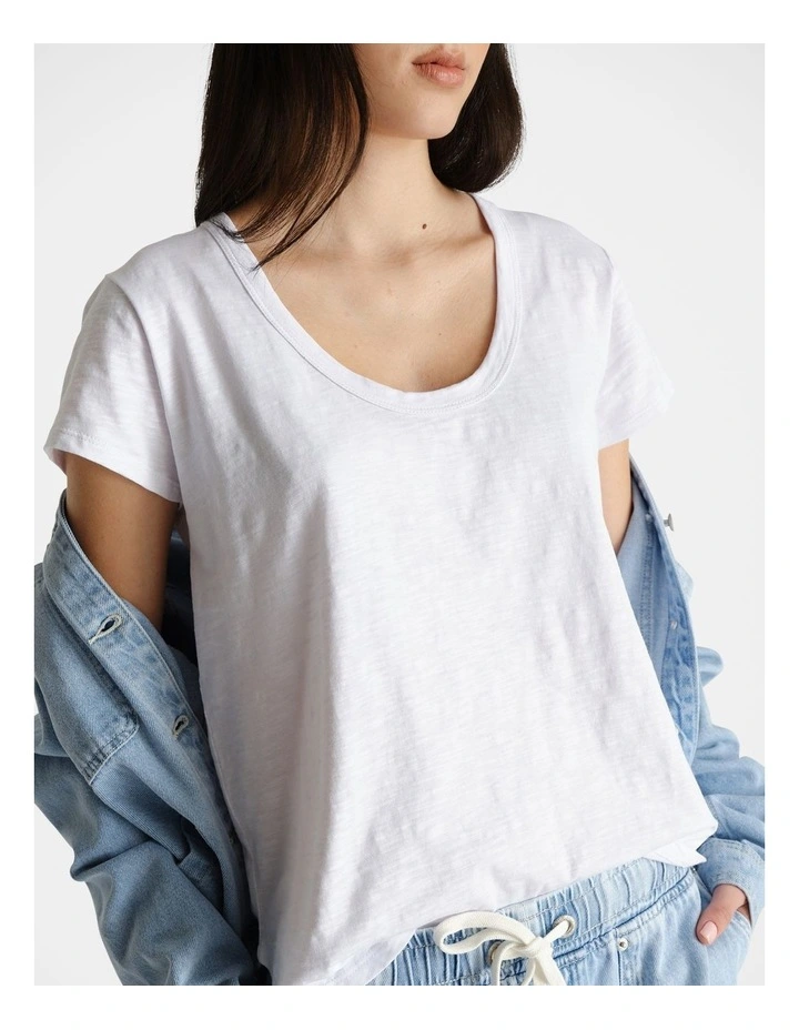 D-Luxe Slub Tee in White image 3