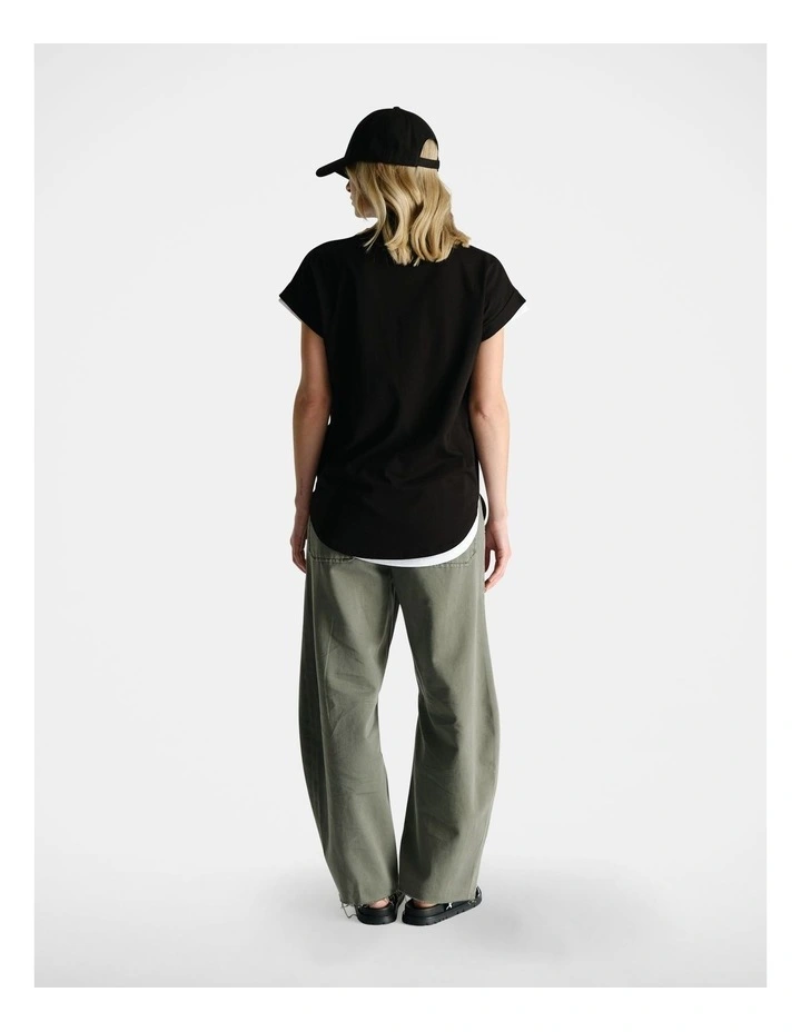 D-Luxe Collegiate Tonal Tee in Black image 2