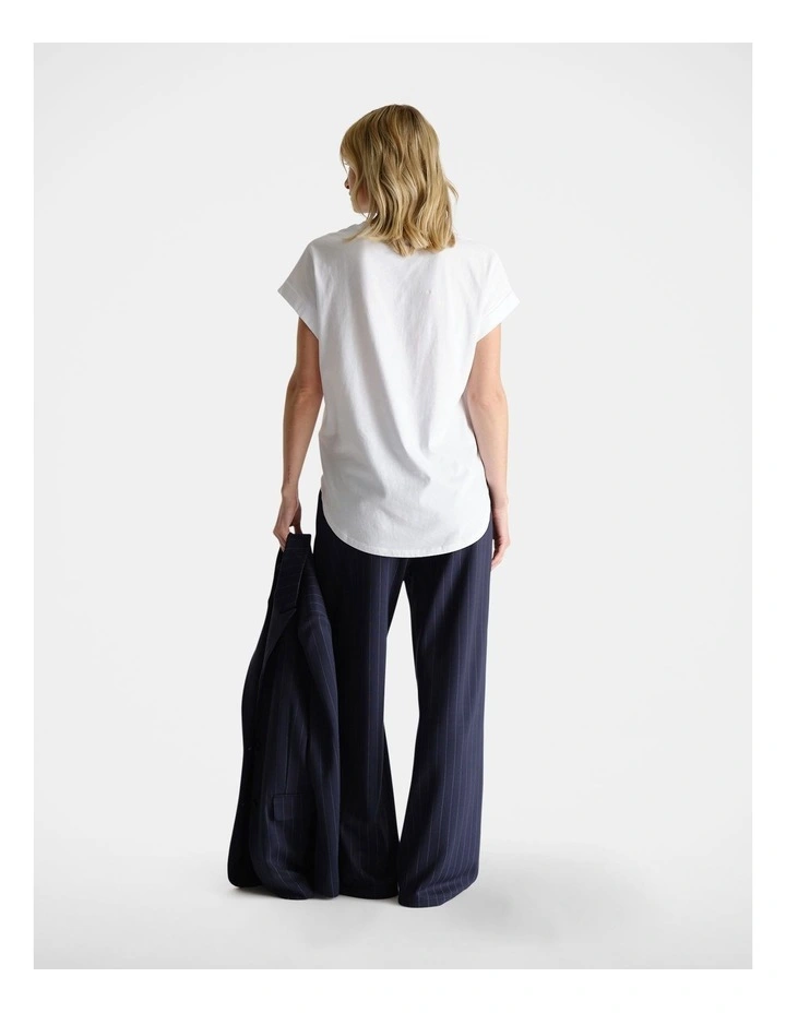 D-Luxe Collegiate Tonal Tee in Bright White image 2