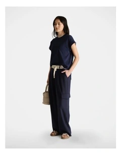 D-Luxe Collegiate Tonal Tee in Navy