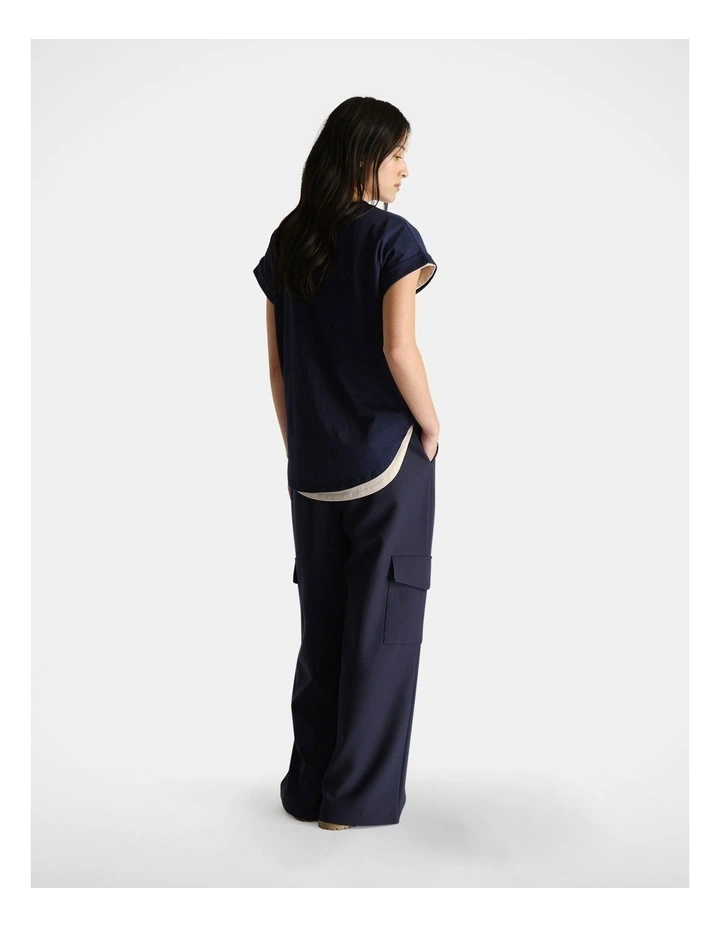 D-Luxe Collegiate Tonal Tee in Navy image 2