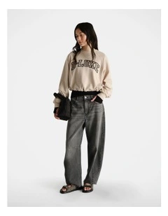 Logo Drawcord Sweat in Shell