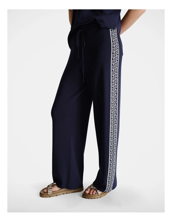 D-Luxe Contrast Knit Pant in Navy/White image 3