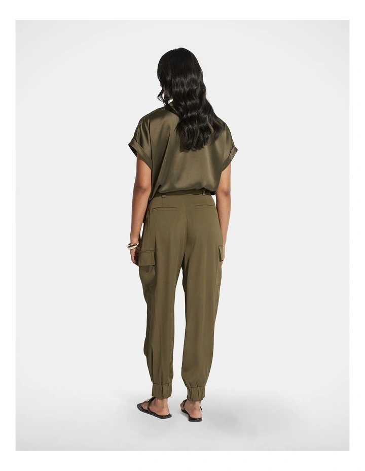 Jacqui Satin Jogger in Green image 2