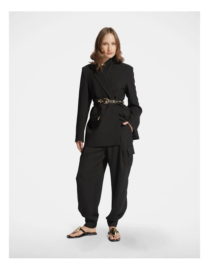 Jacqui Satin Jogger in Black image 1