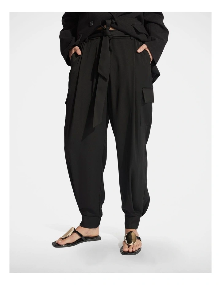 Jacqui Satin Jogger in Black image 3