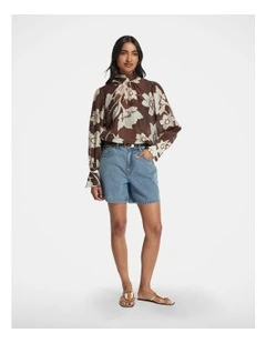 Fleur Gathered Blouse in Multi