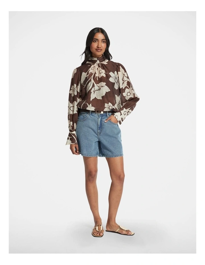 Fleur Gathered Blouse in Multi image 1