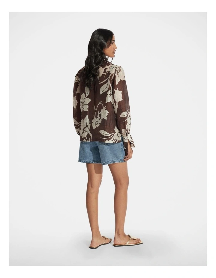 Fleur Gathered Blouse in Multi image 2