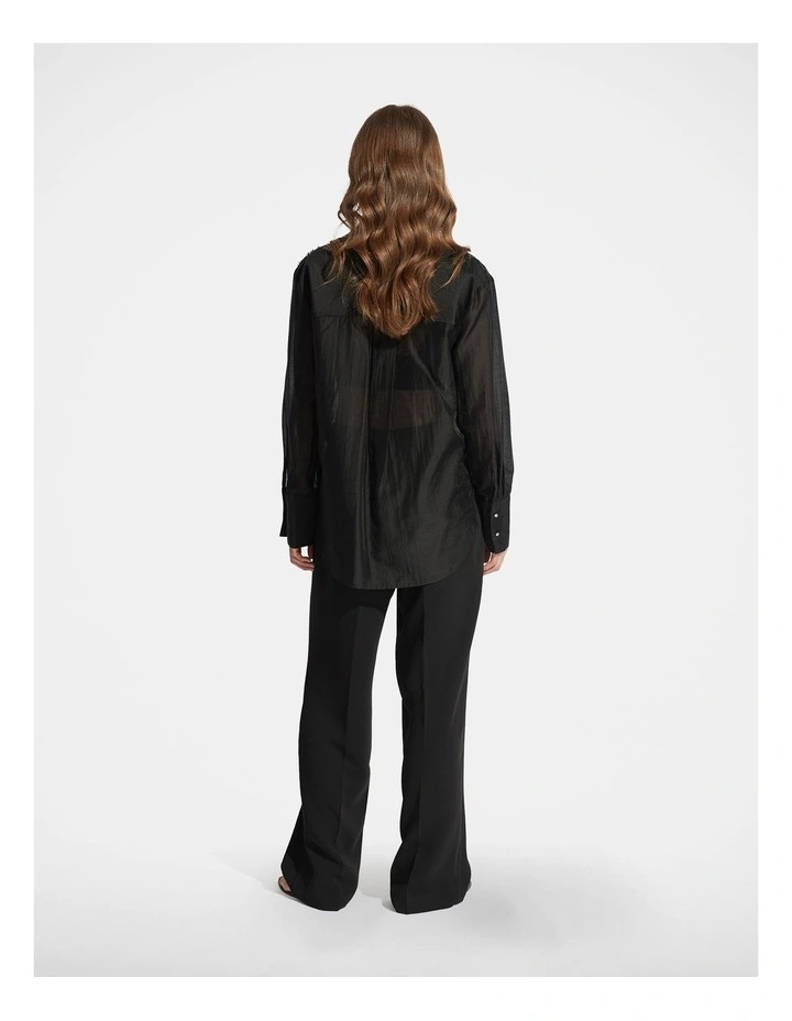 Stefania Embellished Shirt in Black image 2