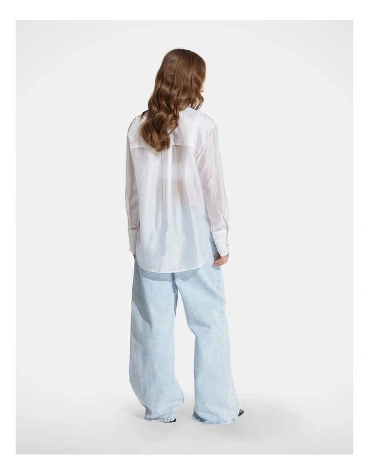 Stefania Embellished Shirt in White image 2