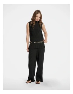 Sierah Plisse Pant in Black