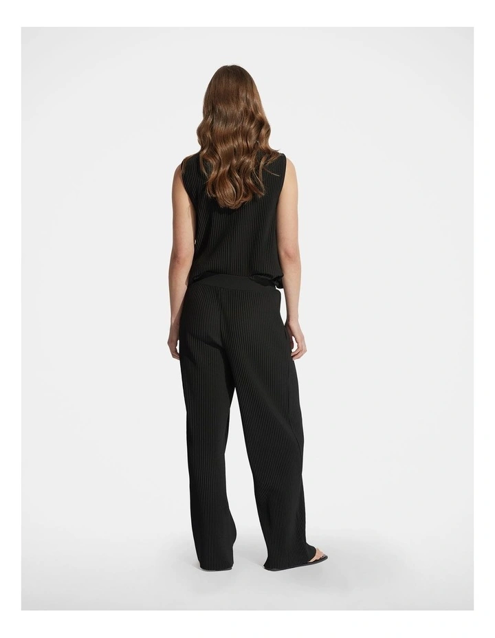 Sierah Plisse Pant in Black image 2