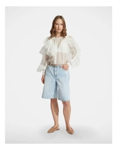 Evanna Spot Ruffle Top