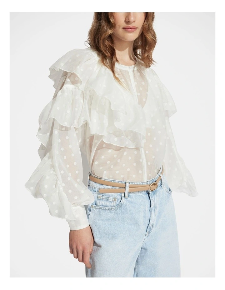 Evanna Spot Ruffle Top image 3