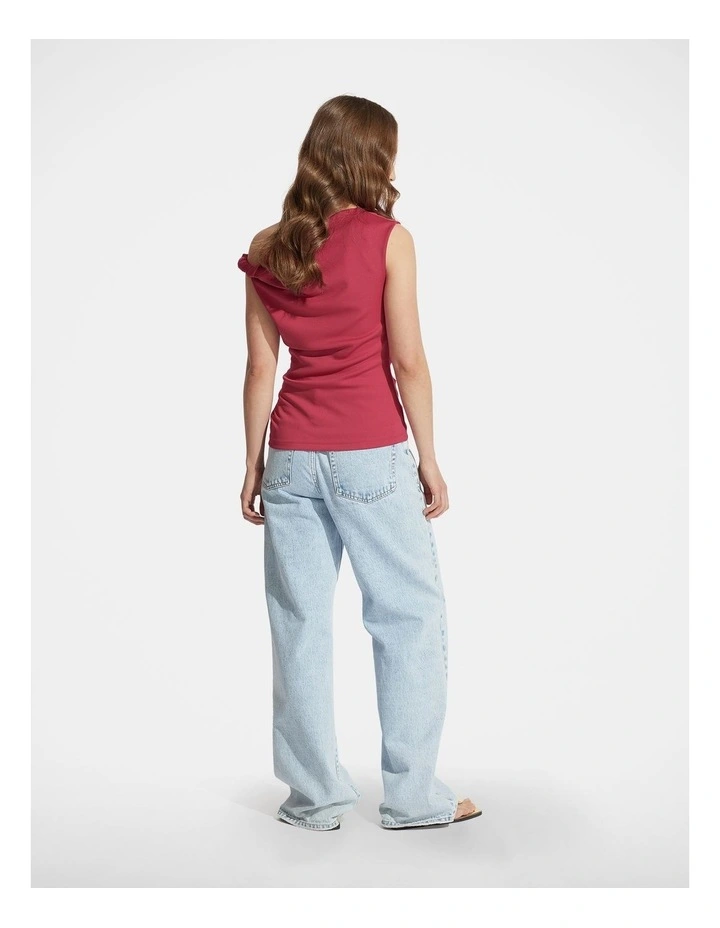 Mina Twist Tipped Shoulder Top in Pink image 2