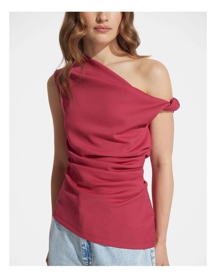 Mina Twist Tipped Shoulder Top in Pink image 3