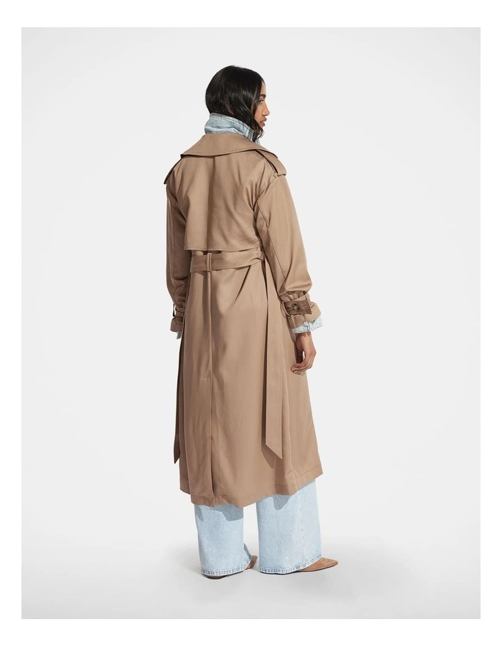 Andrea Soft Trench Coat in Beige image 2