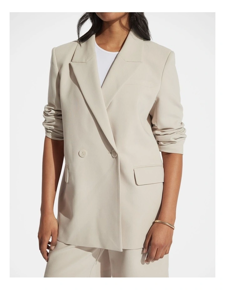 Zali Oversized Blazer in White image 3