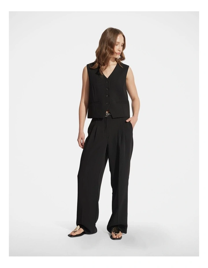 Zali Tailored Vest in Black image 1