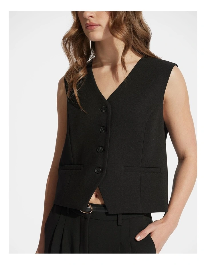 Zali Tailored Vest in Black image 3