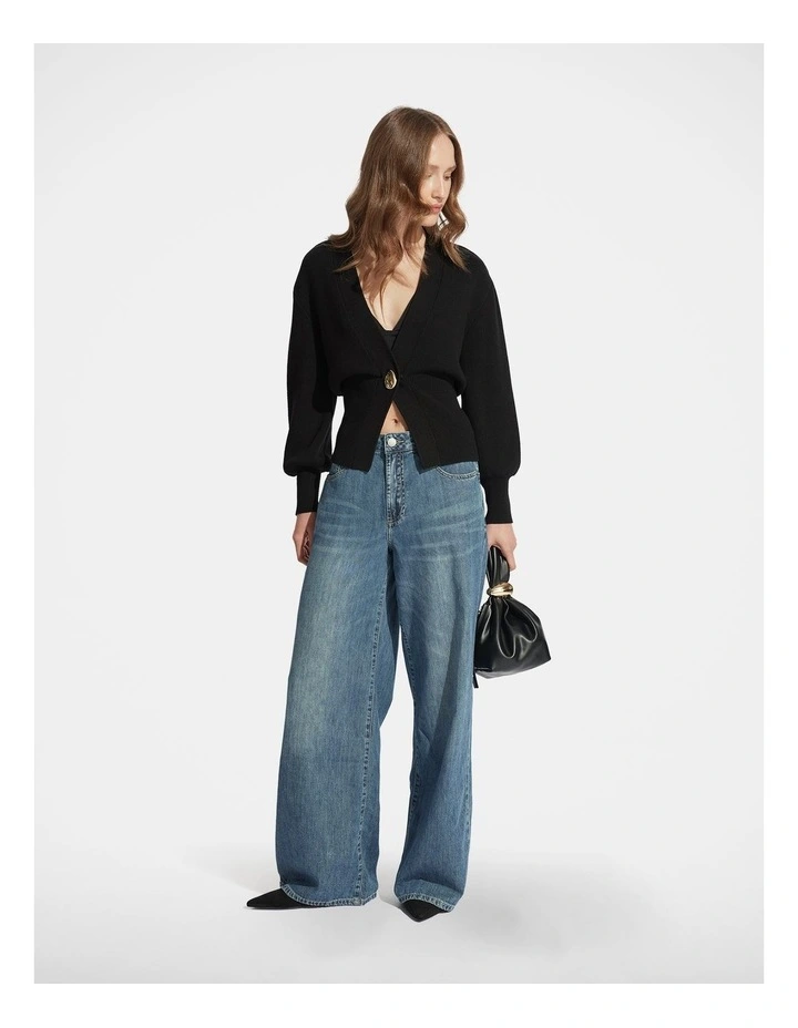 Lexi V Neck Cardigan in Black image 1