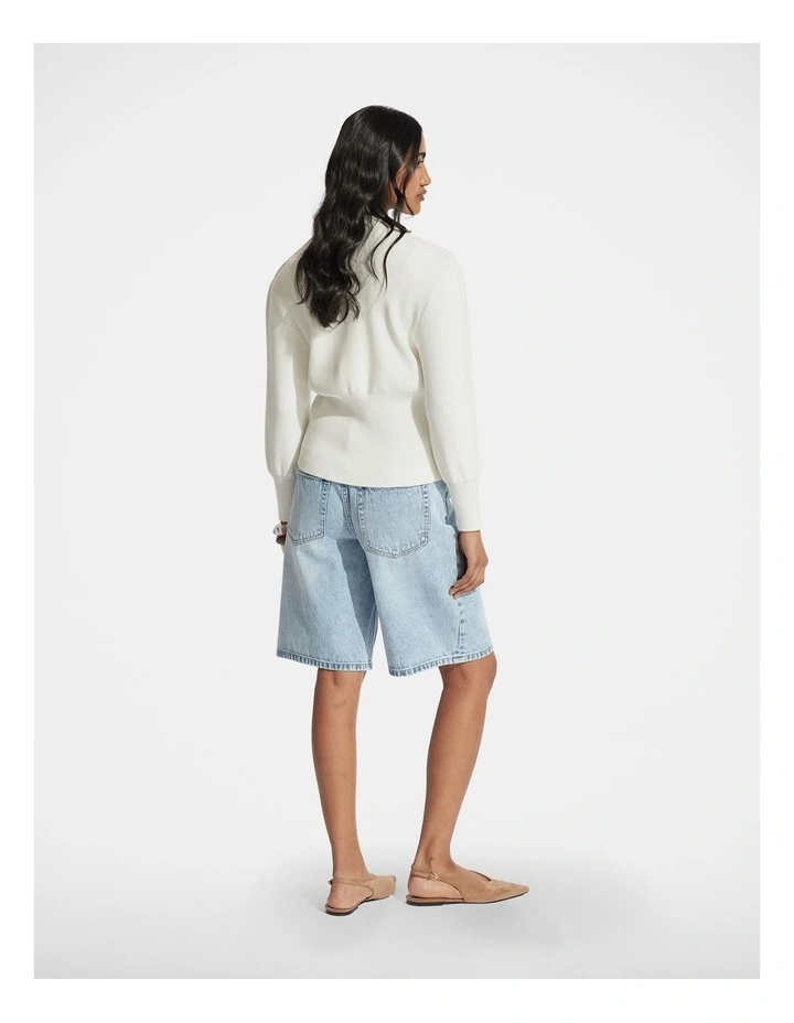 Lexi V Neck Cardigan in Cream image 2