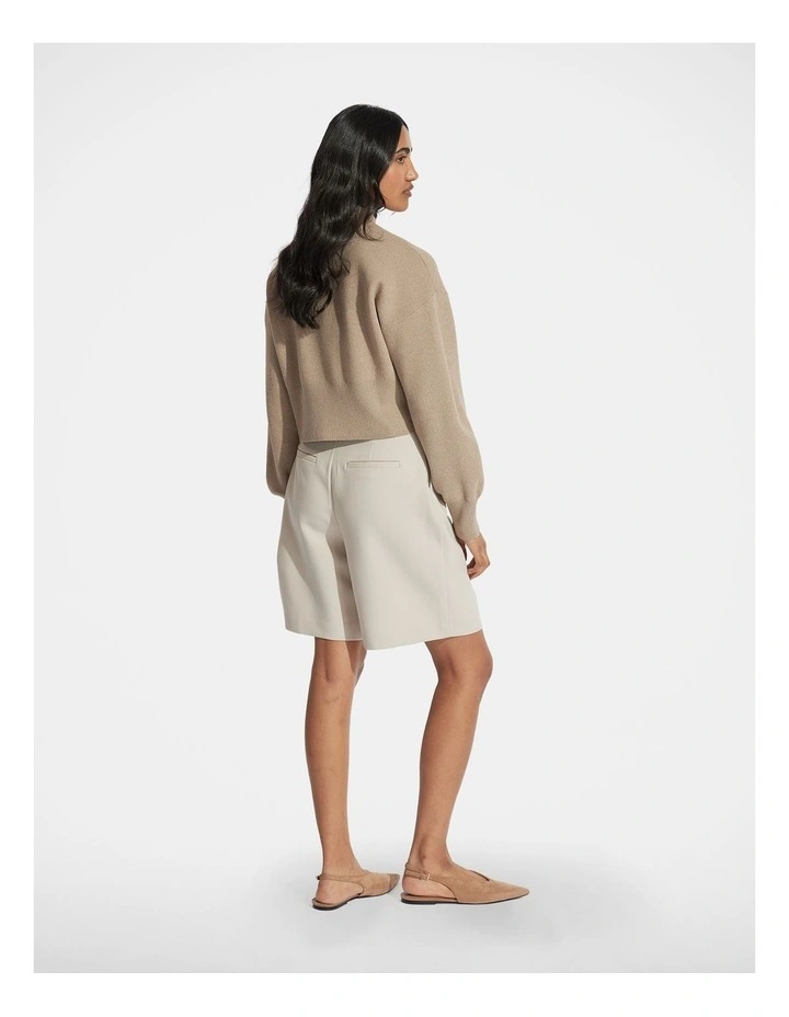 Zoey Zip Knit Jumper in Beige image 2
