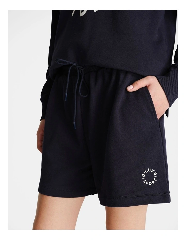 D-Luxe Stamp Terry Shorts in Blue image 3