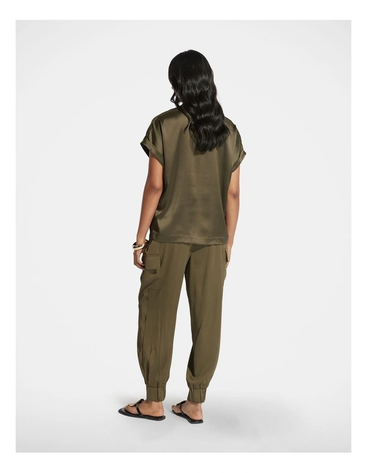 AnnMaree Satin Tee in Green image 2