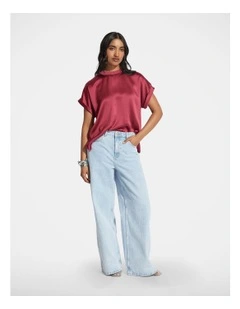 AnnMaree Satin Tee in Pink