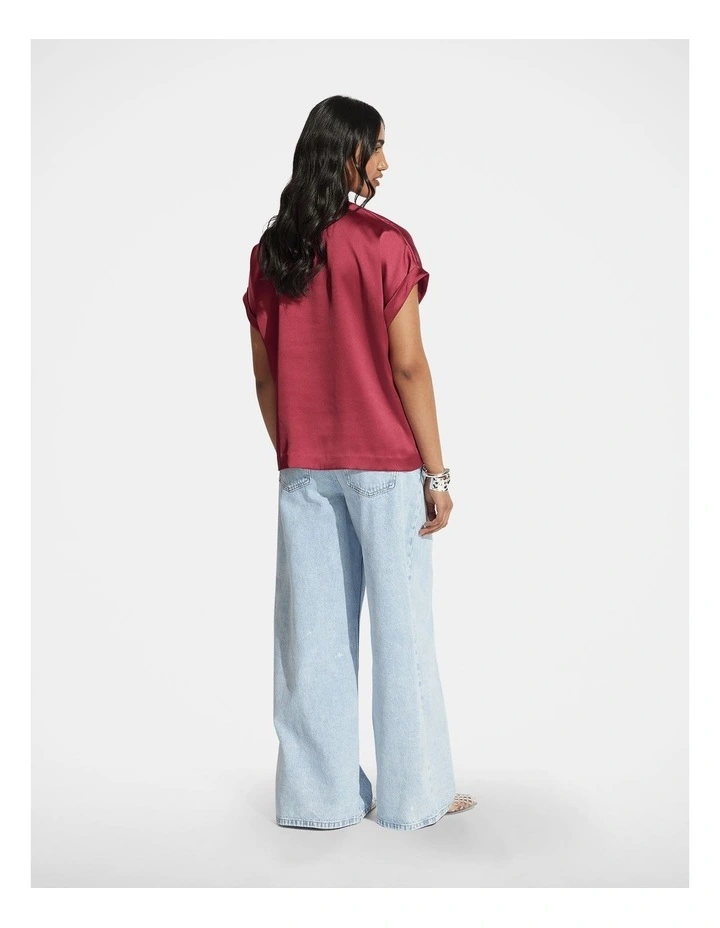 AnnMaree Satin Tee in Pink image 2
