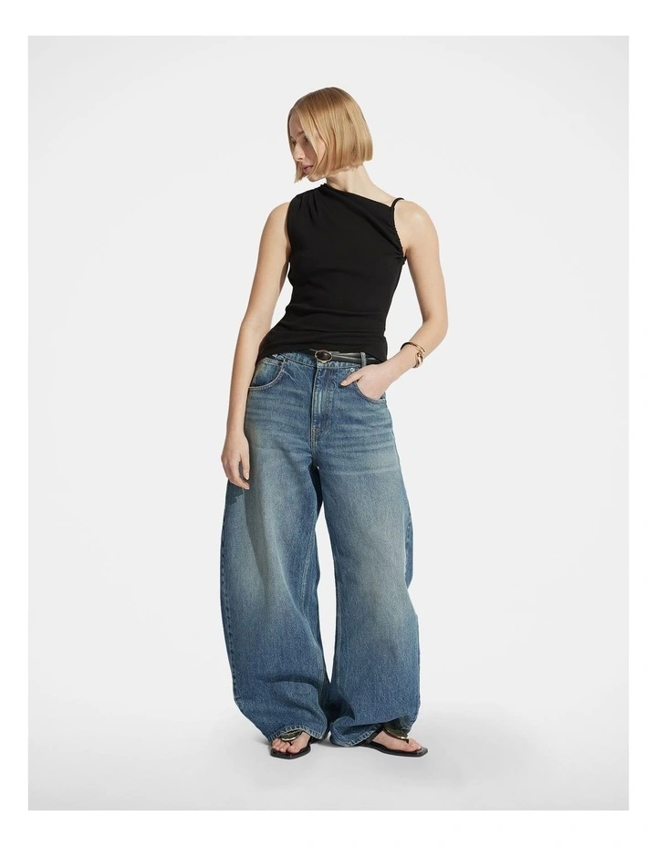Mila Asymmetric Tank in Black image 1