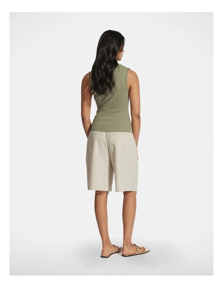 Mila Asymmetric Tank in Caper Green image 2
