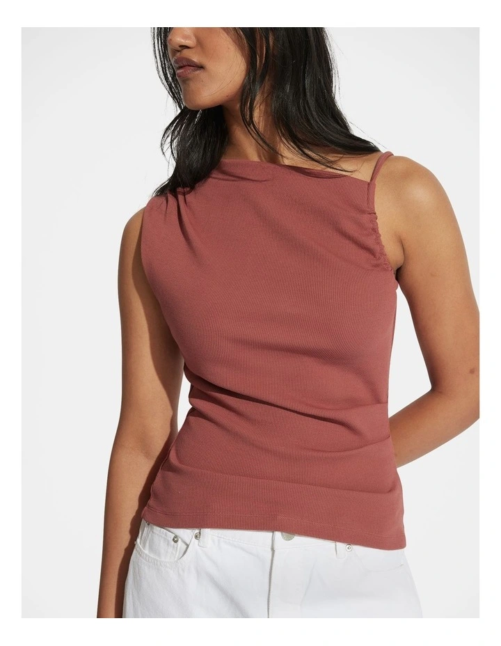 Mila Asymmetric Tank in Paprika image 3