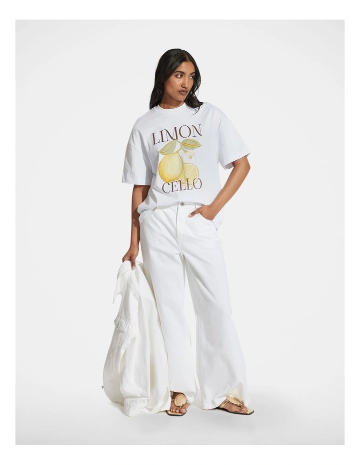 Limoncello Print Tee in White image 1