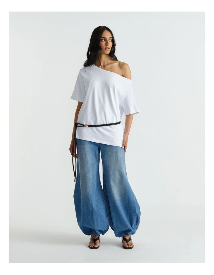 Alexis Drop Shoulder Tee in Bright White image 1