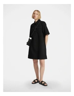 Penny Denim Shirt Dress in Black