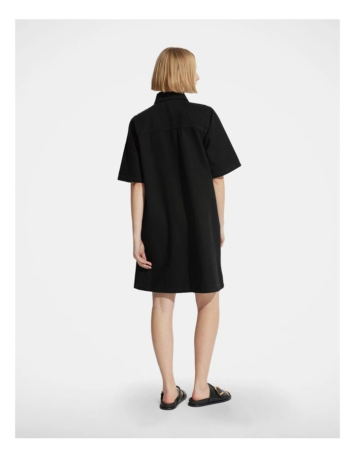 Penny Denim Shirt Dress in Black image 2