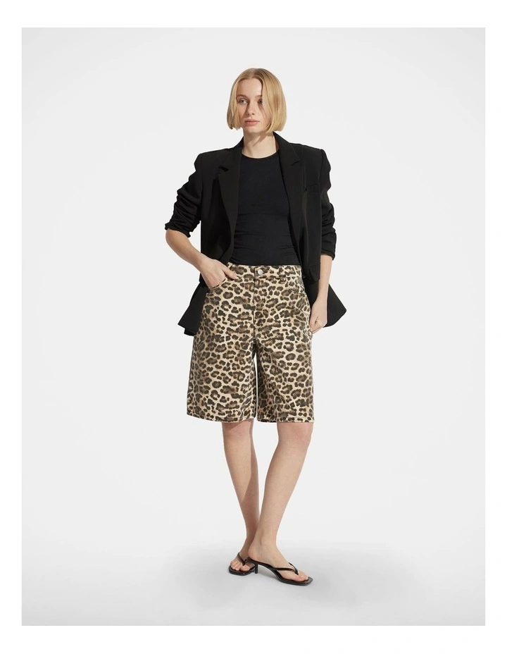 Cleo Longline Denim Short in Brown image 1
