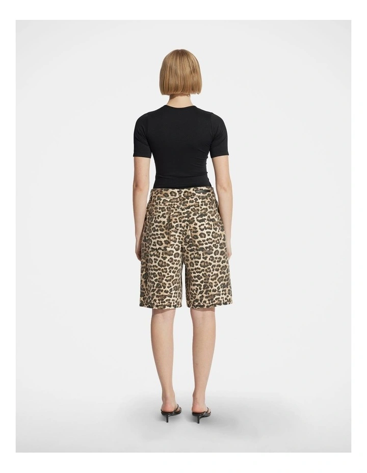 Cleo Longline Denim Short in Brown image 2