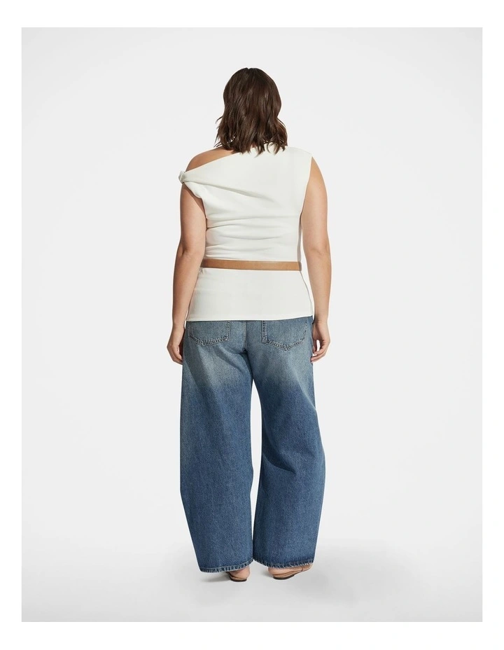 Daisy Ripped Horseshoe Jean in Faded Arctic image 2