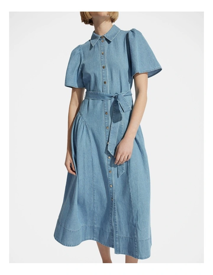 Daisy Denim Midi Shirt Dress image 3