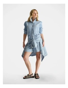 D-Luxe Denim Shacket in Blue