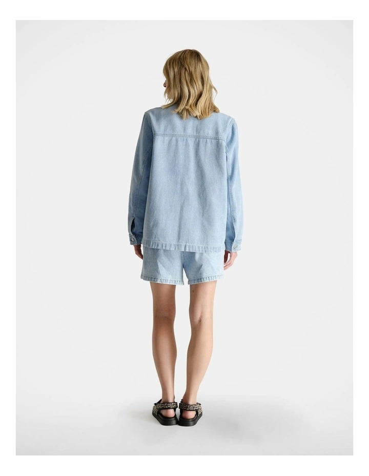 D-Luxe Denim Shacket in Blue image 2