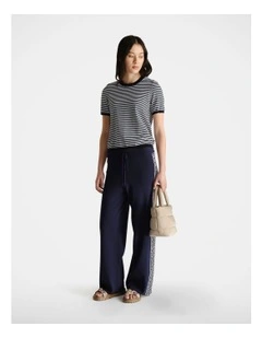 D-Luxe Stripe Knit Tee in Blue