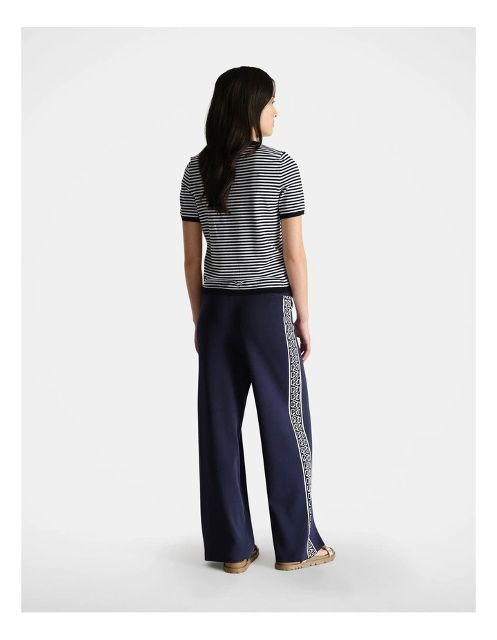 D-Luxe Stripe Knit Tee in Blue image 2