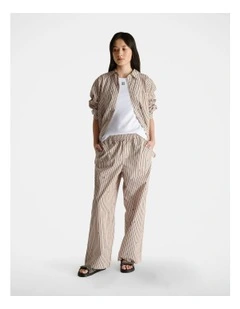 Monogram Stripe Pant in Beige
