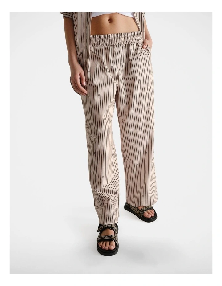 Monogram Stripe Pant in Beige image 3