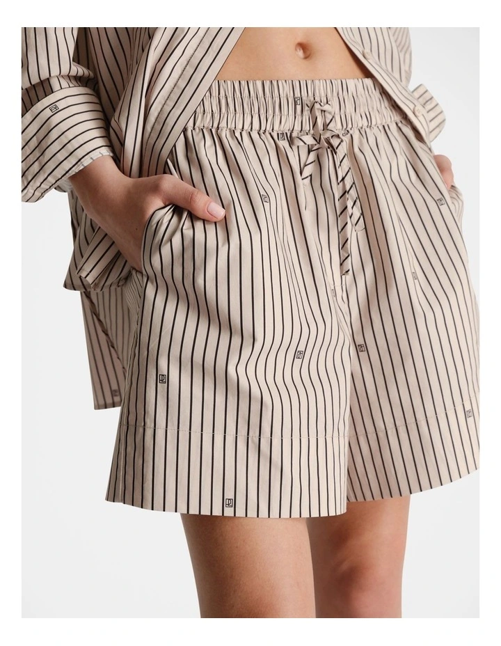 Monogram Stripe Shorts in Beige image 3